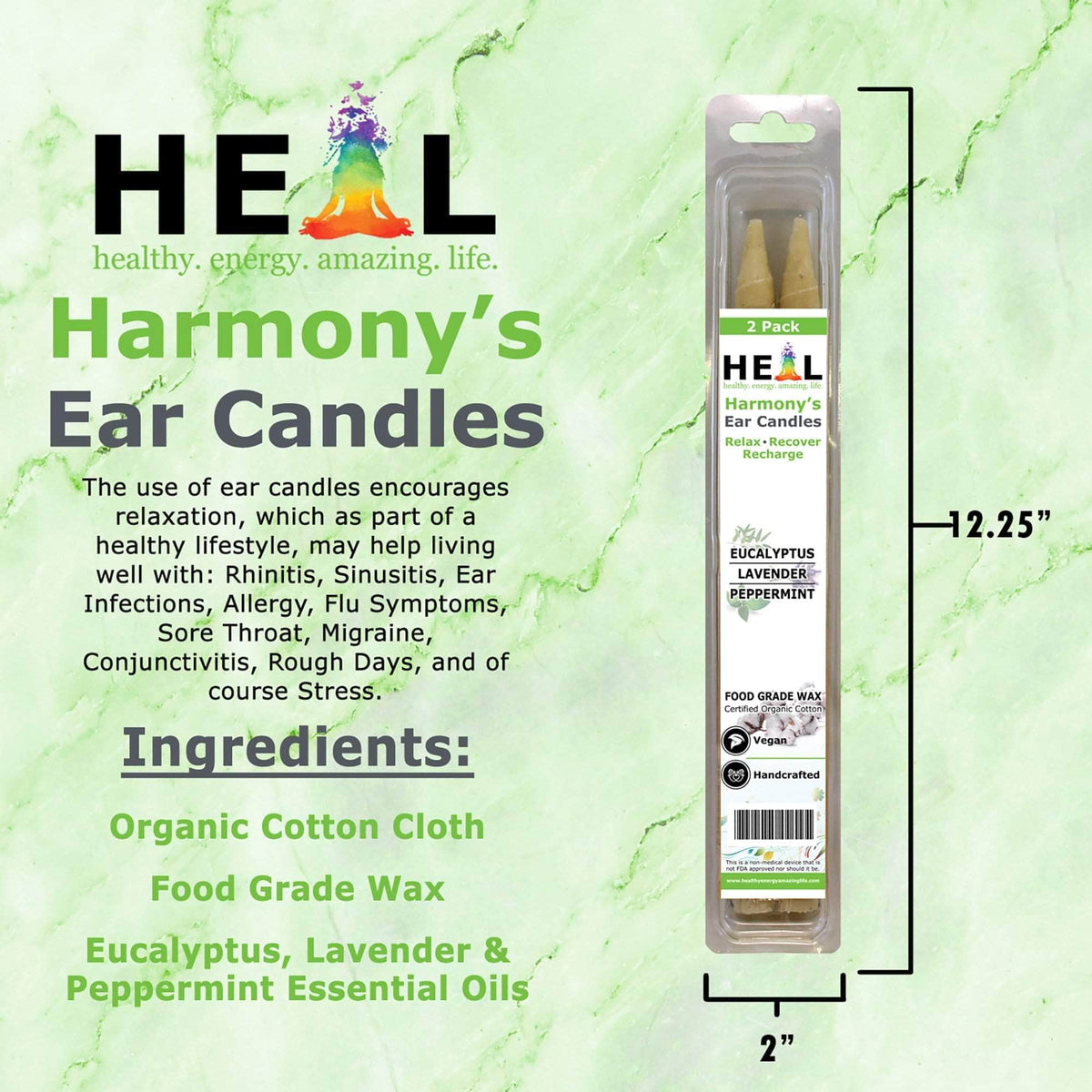 Harmony's Ear Candles Aromahanced for Sinusitis HEAL