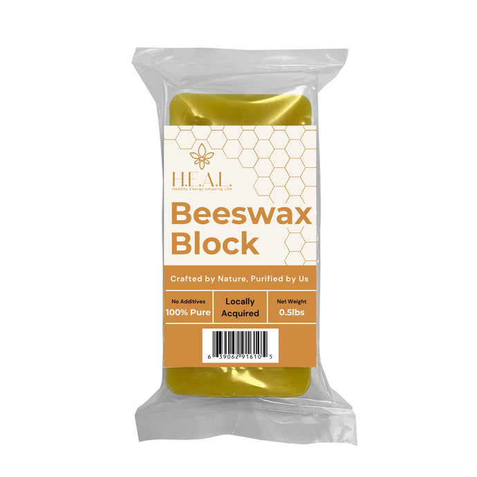 happyenergyamazinglife Natural Health Products H.E.A.L.'s Pure Beeswax Blocks- 0.5lbs