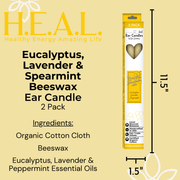 Load image into Gallery viewer, healthyenergyamazinglife Ear Candles Eucalyptus, Lavender &amp; Peppermint Beeswax Harmony&#39;s Ear Candles
