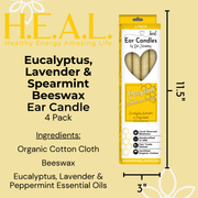 Load image into Gallery viewer, healthyenergyamazinglife Ear Candles Eucalyptus, Lavender &amp; Peppermint Beeswax Harmony&#39;s Ear Candles
