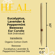 Load image into Gallery viewer, healthyenergyamazinglife Ear Candles Eucalyptus, Lavender &amp; Peppermint Beeswax Harmony&#39;s Ear Candles
