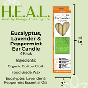 Load image into Gallery viewer, healthyenergyamazinglife Ear Candles Eucalyptus, Lavender &amp; Peppermint Ear Candles
