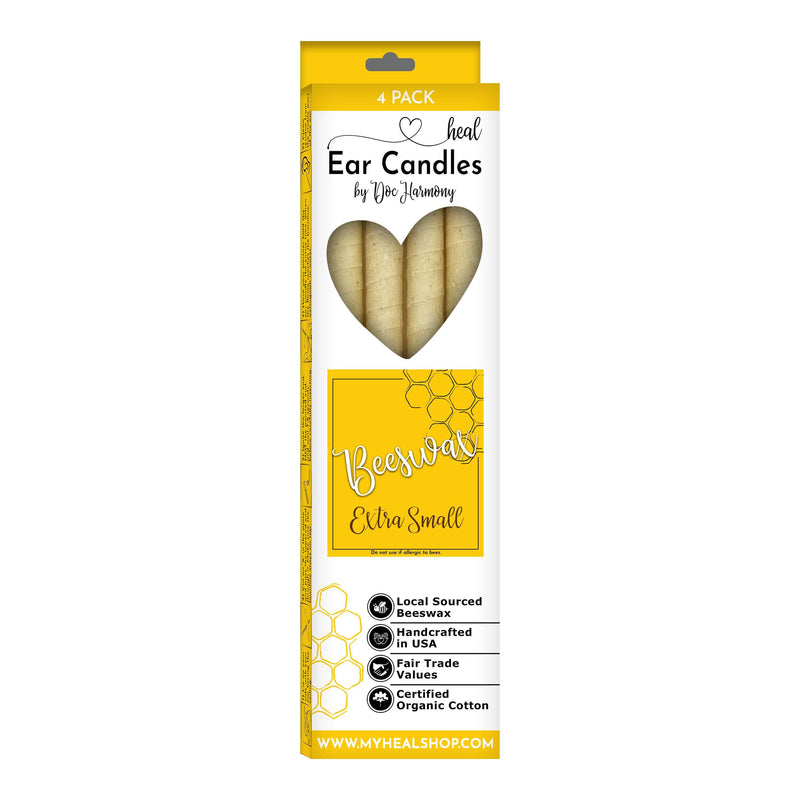 healthyenergyamazinglife Ear Candles 4-Pack Extra Small Beeswax Harmony's Ear Candles