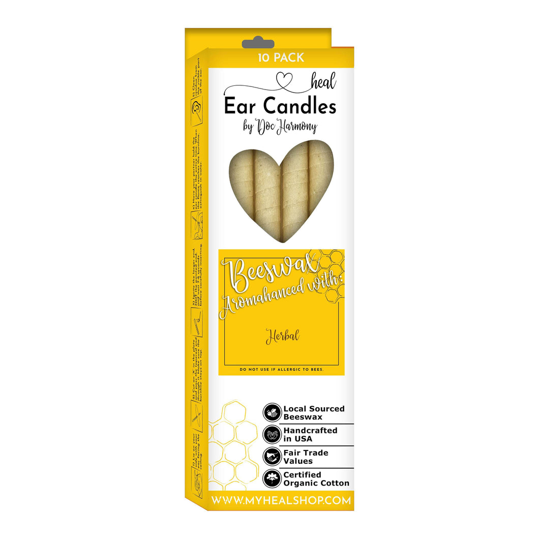 healthyenergyamazinglife Ear Candles 10-Pack Herbal Beeswax Harmony's Ear Candles