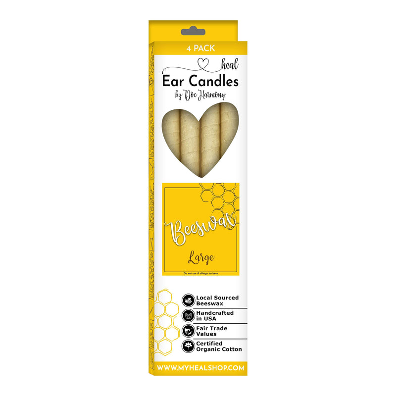 healthyenergyamazinglife Ear Candles 4-Pack Large Beeswax Harmony's Ear Candles