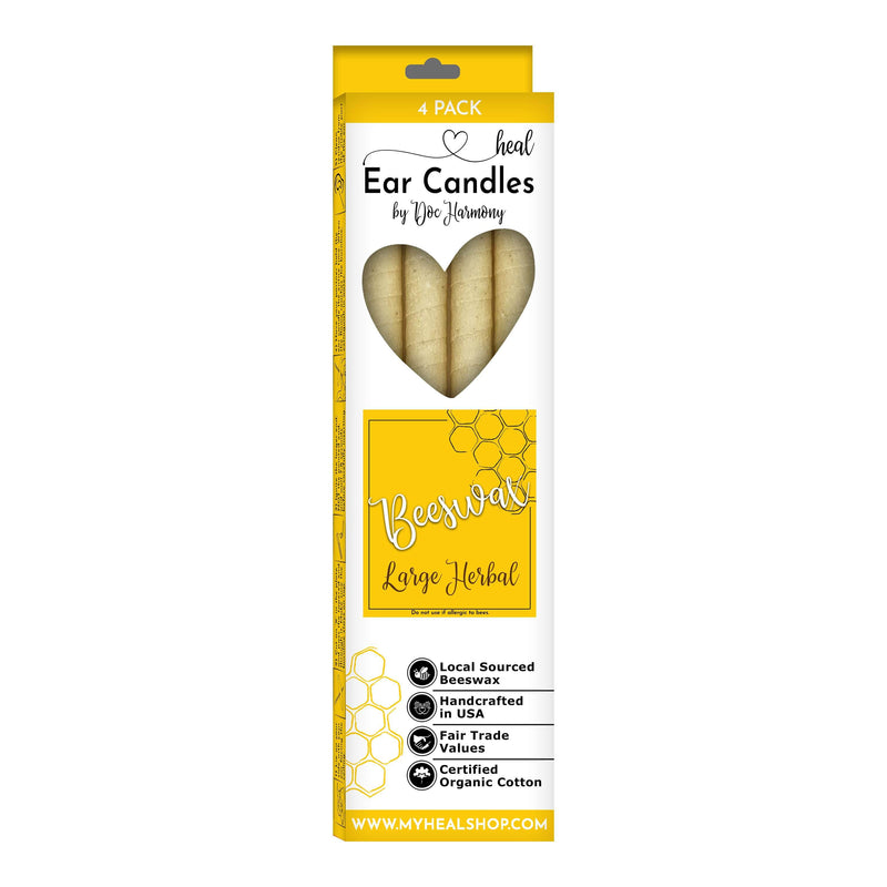 healthyenergyamazinglife Ear Candles 4-Pack Large Herbal Beeswax Harmony's Ear Candles