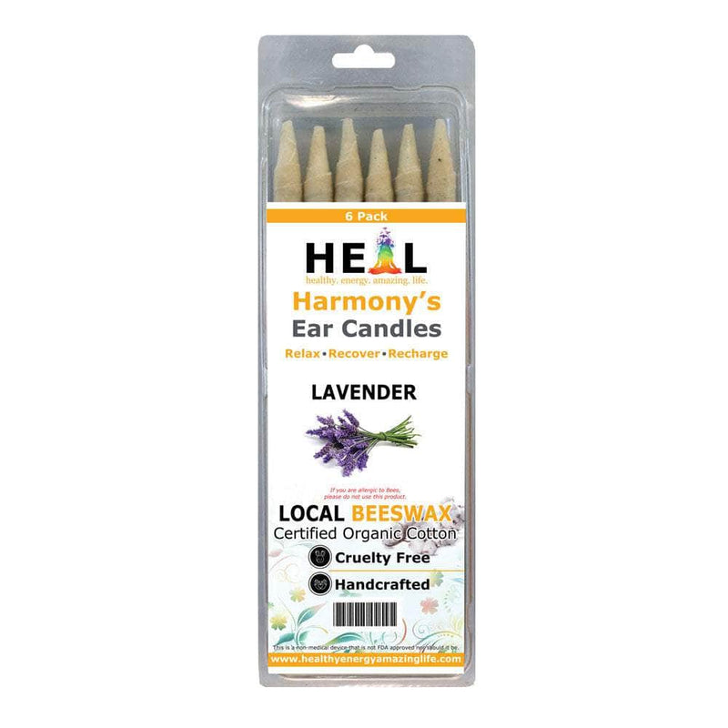 healthyenergyamazinglife Ear Candles 6-Pack Lavender Beeswax Harmony's Ear Candles