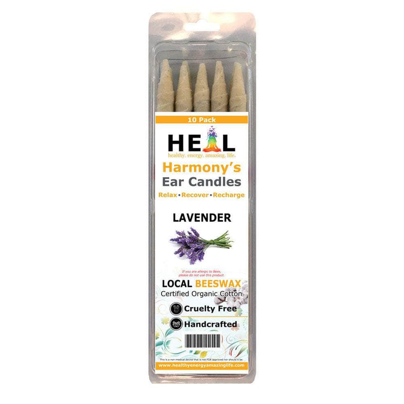 healthyenergyamazinglife Ear Candles 10-Pack Lavender Beeswax Harmony's Ear Candles