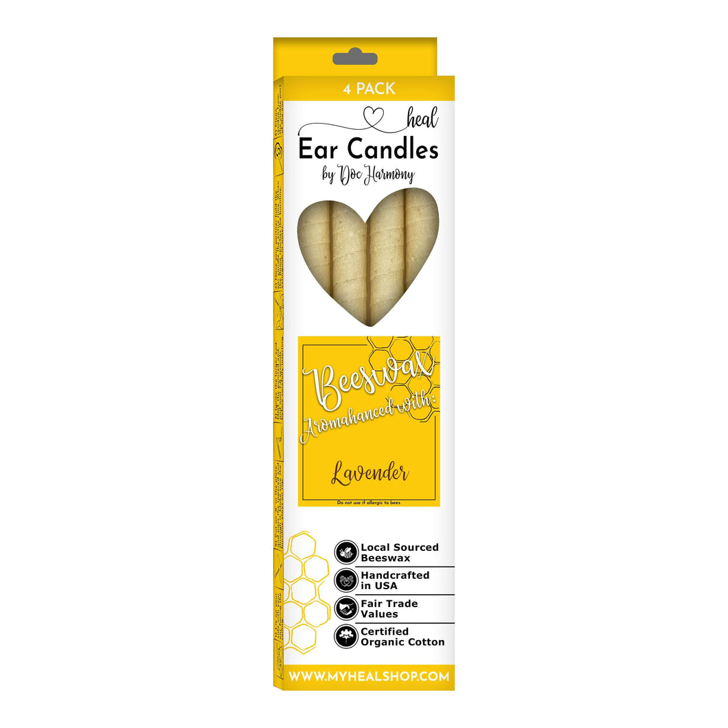 healthyenergyamazinglife Ear Candles 4-Pack Lavender Beeswax Harmony's Ear Candles