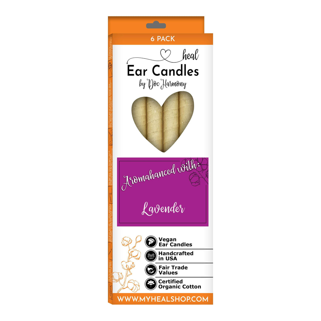 healthyenergyamazinglife Ear Candles 6-Pack Lavender Harmony's Ear Candles