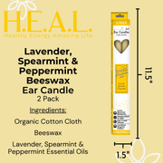 Load image into Gallery viewer, healthyenergyamazinglife Ear Candles Lavender, Spearmint &amp; Peppermint Beeswax Harmony&#39;s Ear Candles
