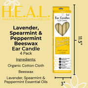 Load image into Gallery viewer, healthyenergyamazinglife Ear Candles Lavender, Spearmint &amp; Peppermint Beeswax Harmony&#39;s Ear Candles
