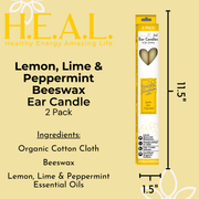 Load image into Gallery viewer, healthyenergyamazinglife Ear Candles Lemon, Lime &amp; Peppermint Beeswax Harmony&#39;s Ear Candles
