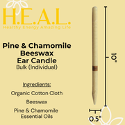 Load image into Gallery viewer, healthyenergyamazinglife Ear Candles Pine &amp; Chamomile Beeswax Harmony&#39;s Ear Candles
