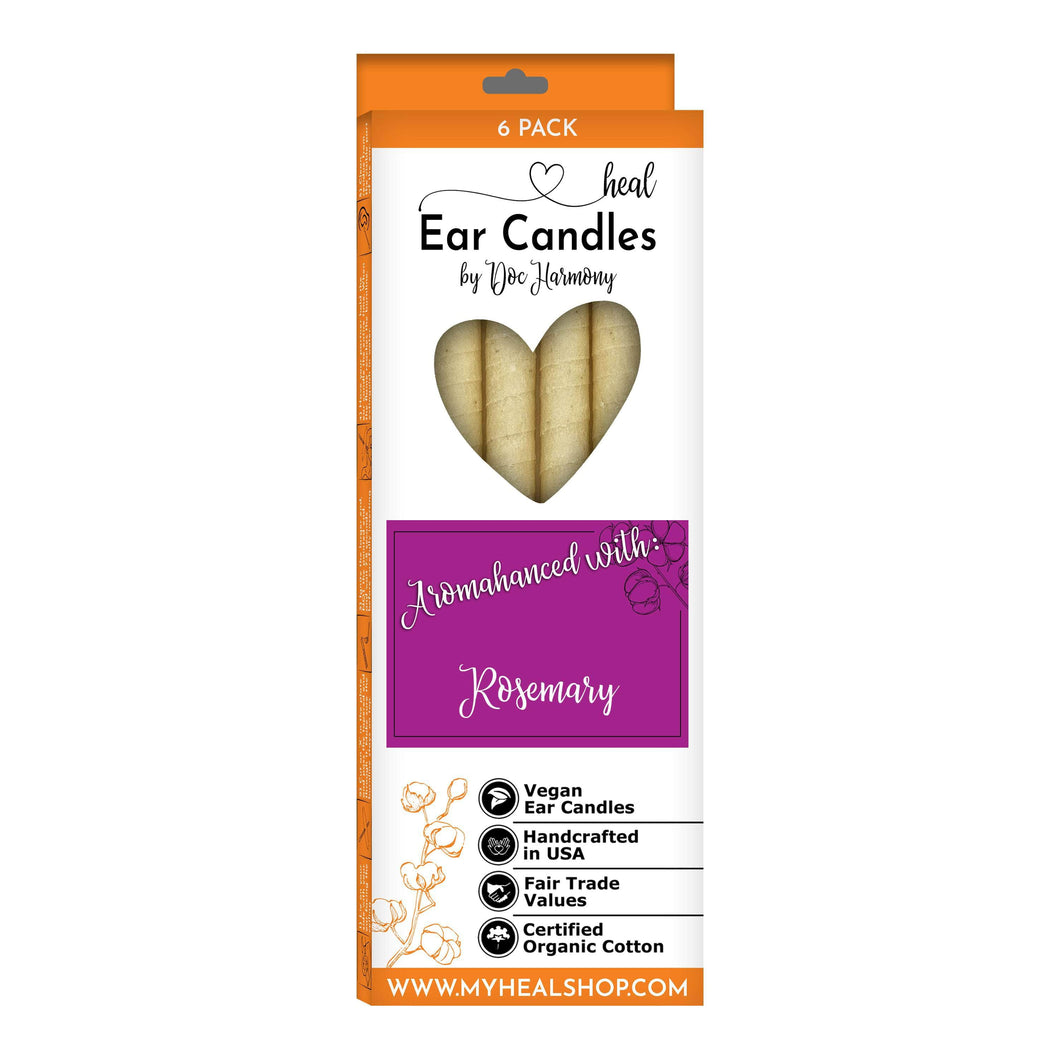 healthyenergyamazinglife Ear Candles 6-Pack Rosemary Harmony's Ear Candles