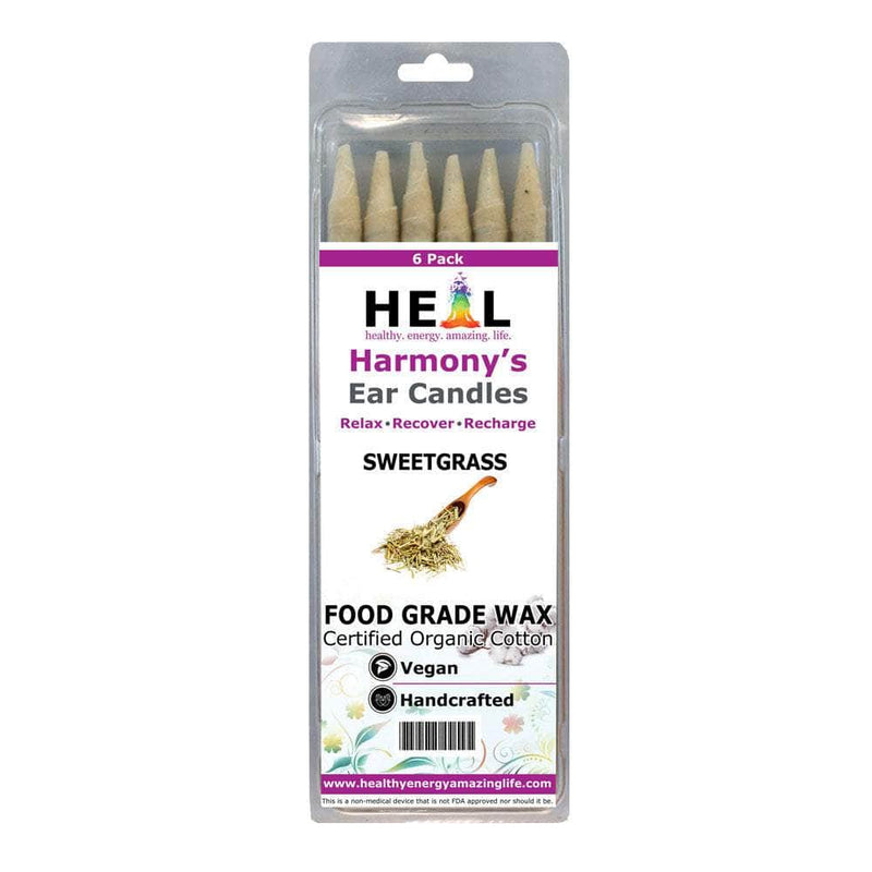 healthyenergyamazinglife Ear Candles 6-Pack Sweetgrass Harmony's Ear Candles