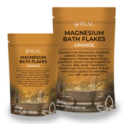 Load image into Gallery viewer, healthyenergyamazinglife H.E.A.L. Magnesium Bath Flakes H.E.A.L. Magnesium Chloride Bath Flakes with Orange Essential Oil
